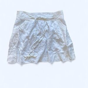 White linen mini skirt with tie waist and pockets by Forever 21